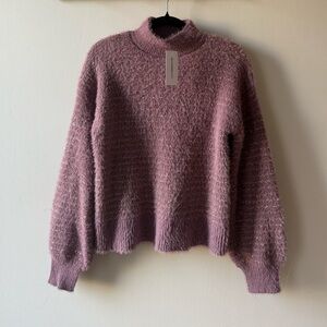 NWT Mauve and gold mockneck sweater